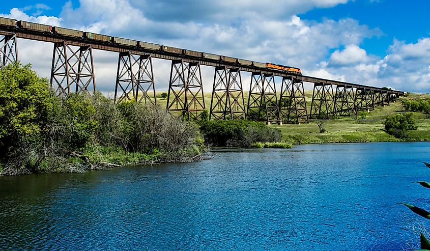 This Bridge runs over the valley in Valley City North Dakota