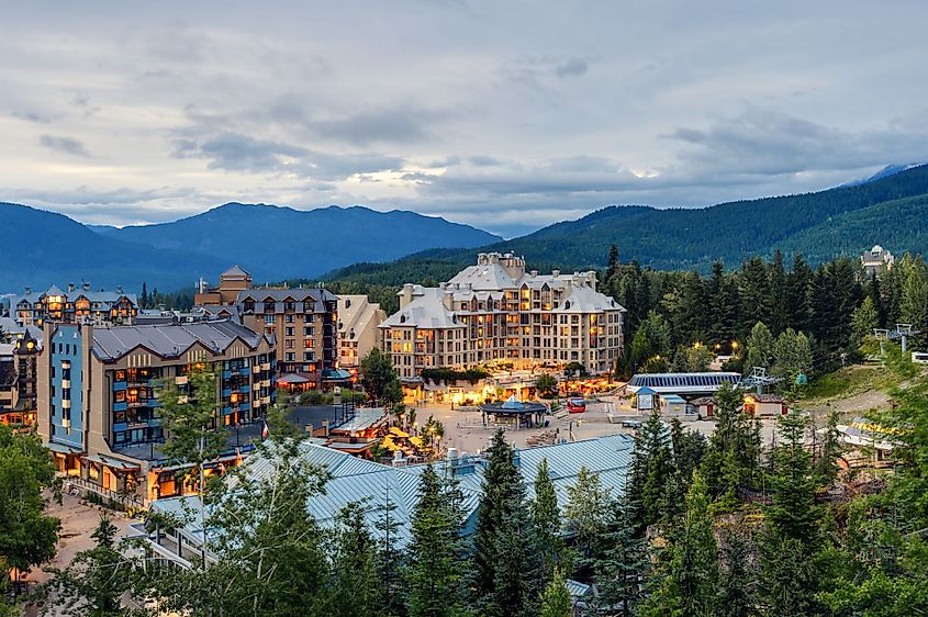 Aerial view of Whistler, British Columbia