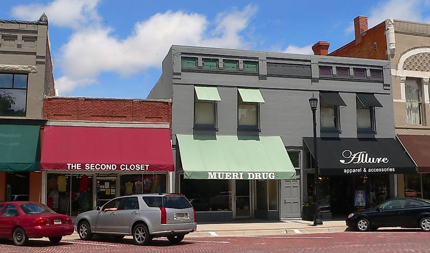 Local businesses in downtown Seward, Nebraska