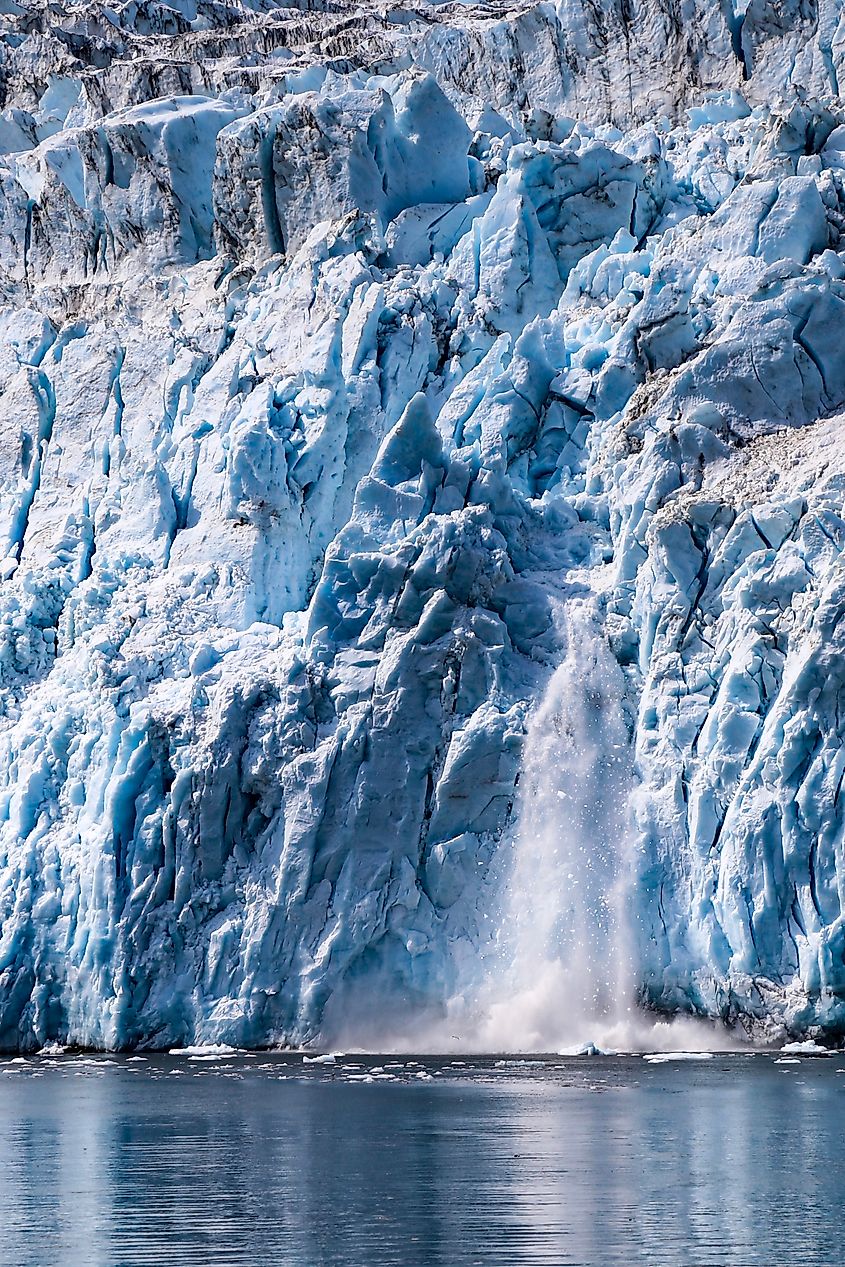 Aialik tidewater glacier in Kenai Fjords National Park, Alaska.