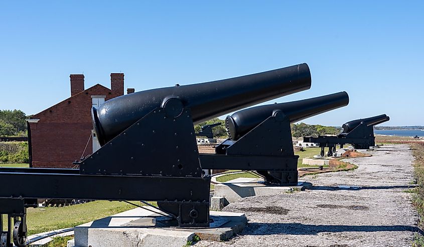 Fernandina Beach, FL, USA Cannon inside Fort Clinch.