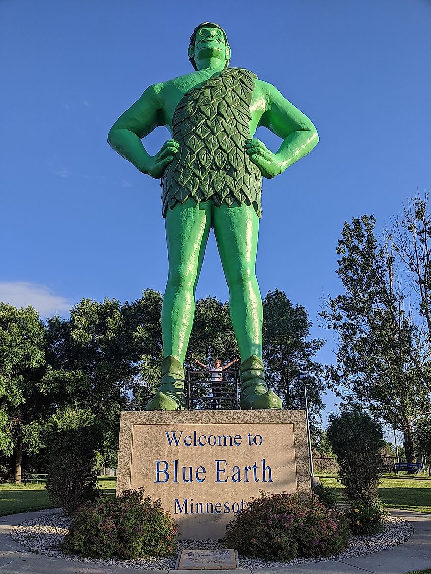 Jolly Green Giant attraction in Blue Earth, Minnesota.