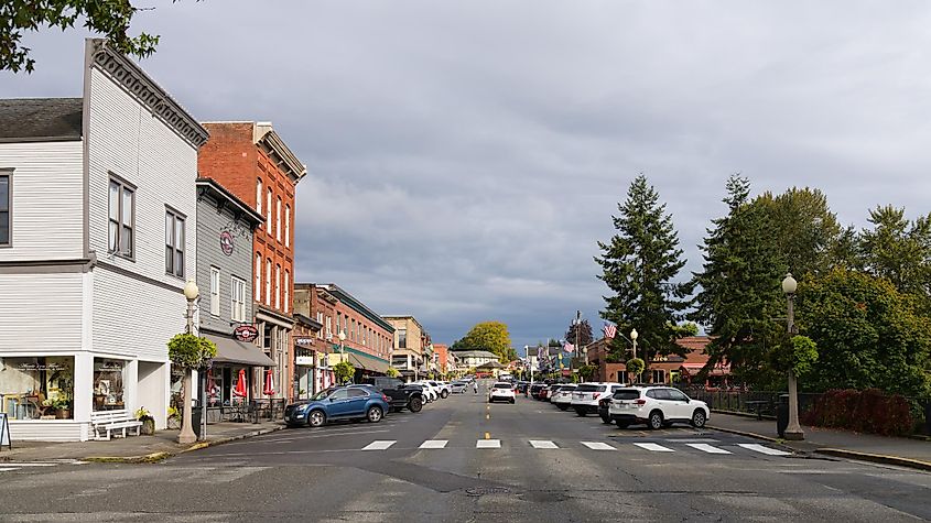 View along 1st Avenue in downtown Snohomish Washington. Editorial credit: Ian Dewar Photography / Shutterstock.com