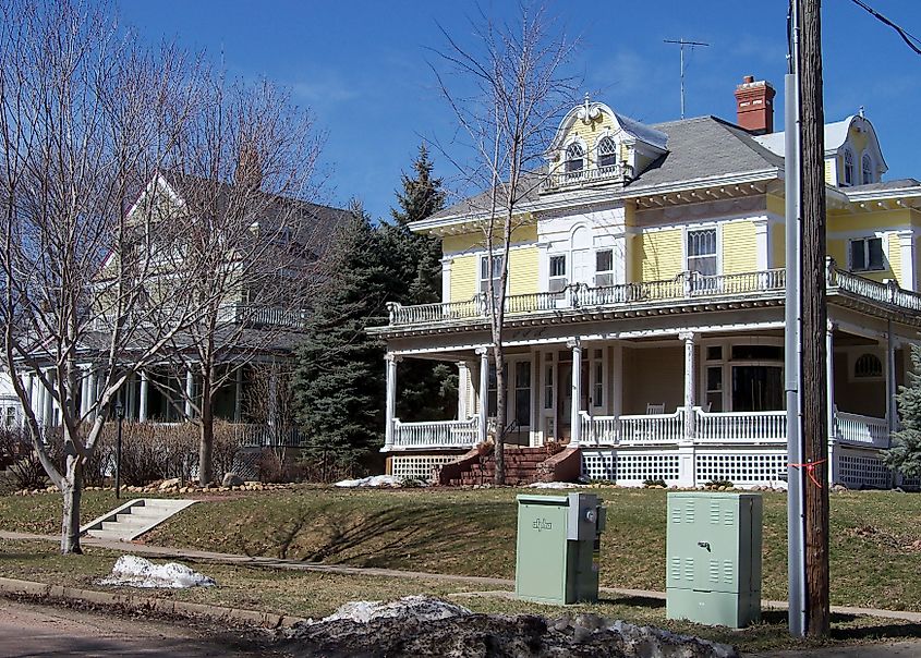 Historic homes in the Cathedral Historic District in Sioux Falls, South Dakota.