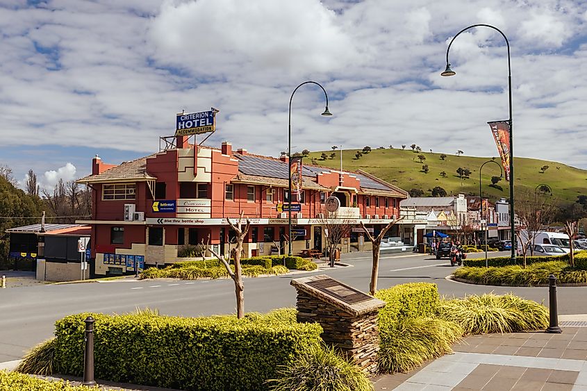 Criterion Hotel along Sheridan Street in Gundagai, New South Wales, Australia