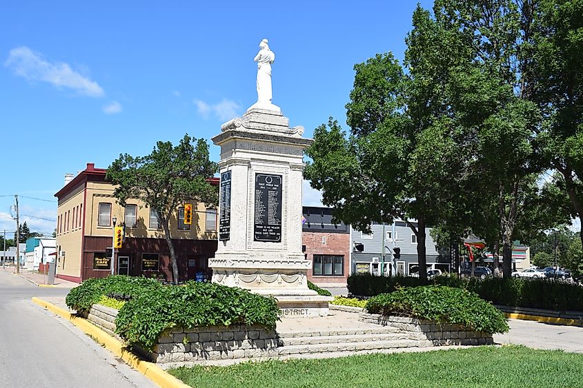 The war memorial in Dauphin, Manitoba