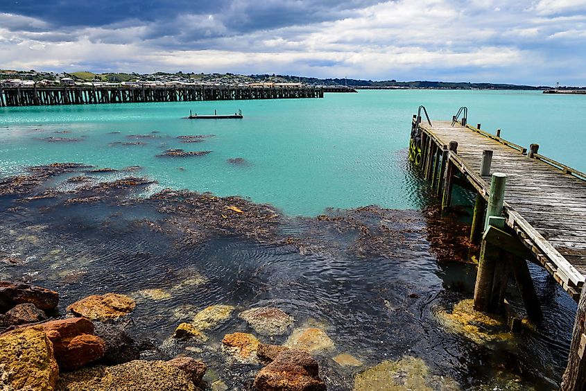 Oamaru Harbor, North Otago, New Zealand.