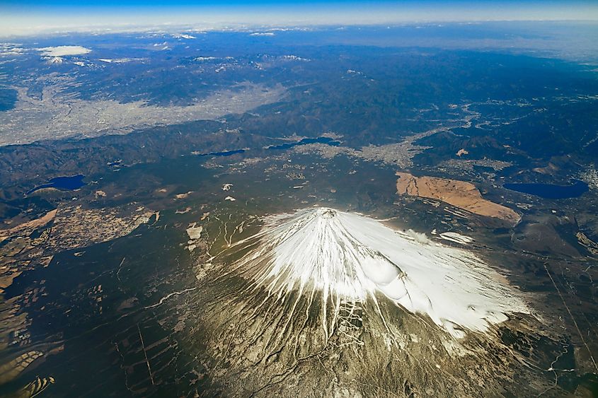 Aerial view of Mount Fuji