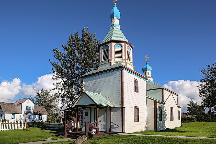 Russian-orthodox church, Holy Assumption of the Virgin Mary, in Kenai, Alaska.