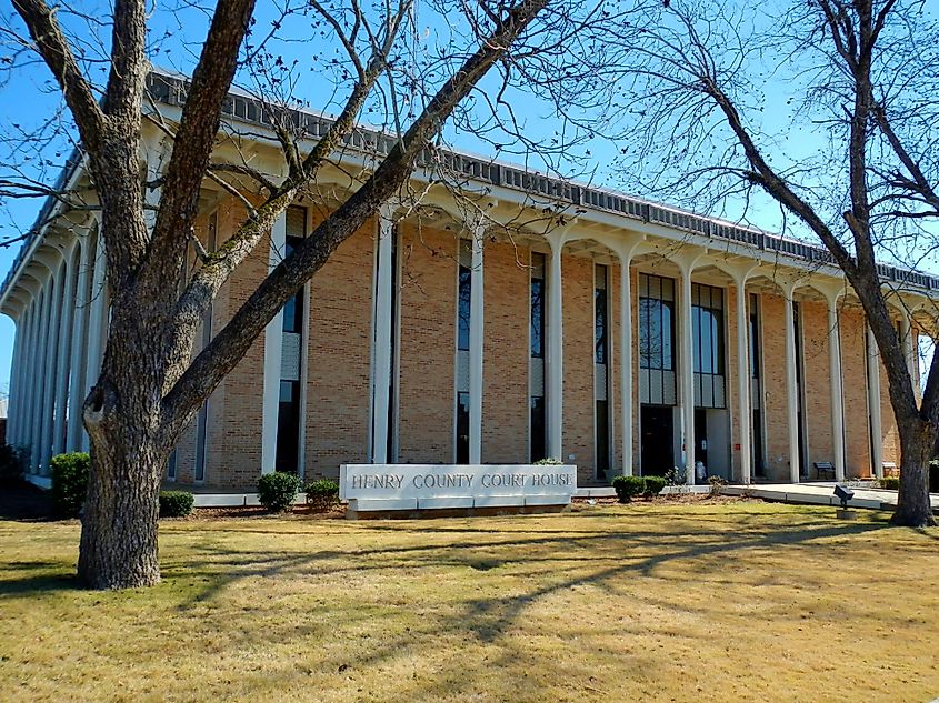 The Henry County Courthouse in Abbeville, Alabama