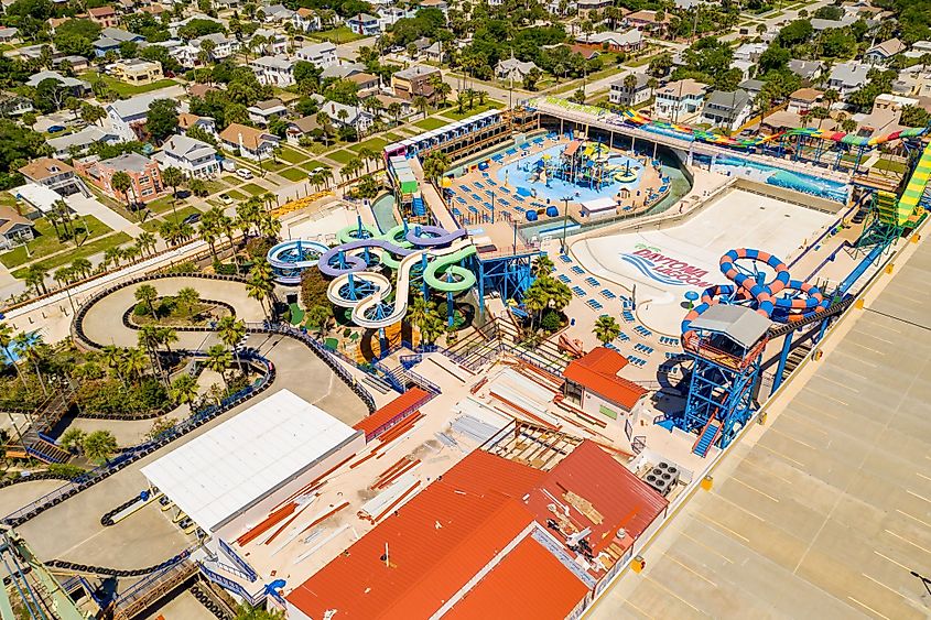 Aerial view of Daytona Lagoon Water Park in Daytona Beach, Florida