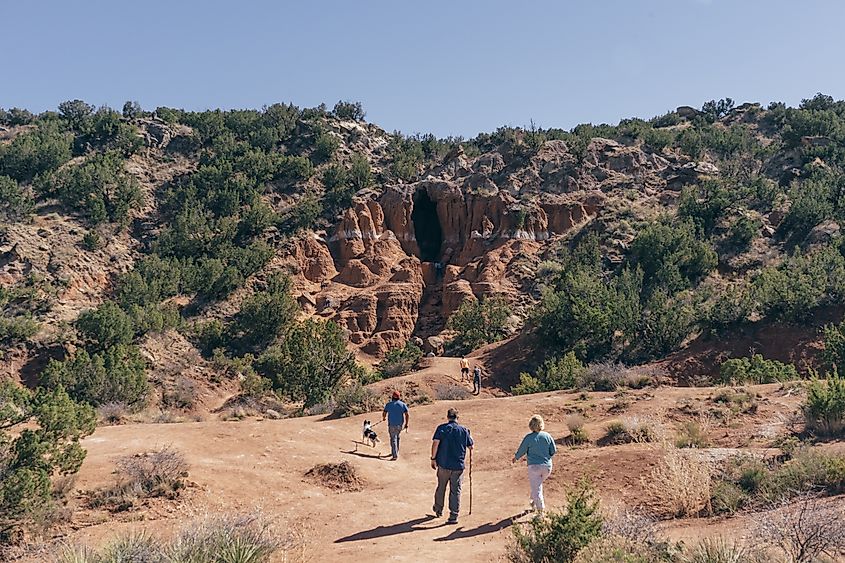 Hikers at the Palo Duro Canyon State Park, Texas.