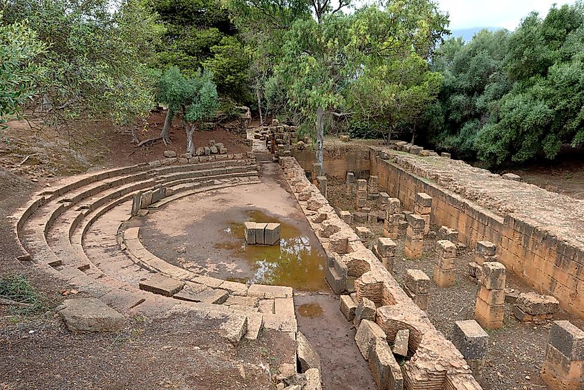Ruins of an ancient Roman theater in Cherchell, Algeria.