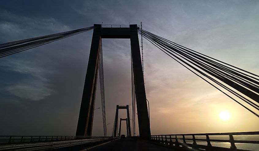 Sunset at Rafael Urdaneta Bridge, Venezuela