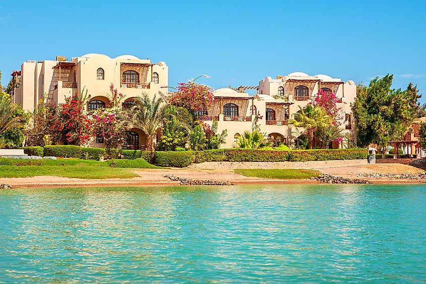 Canal and houses at El Gouna, Egypt