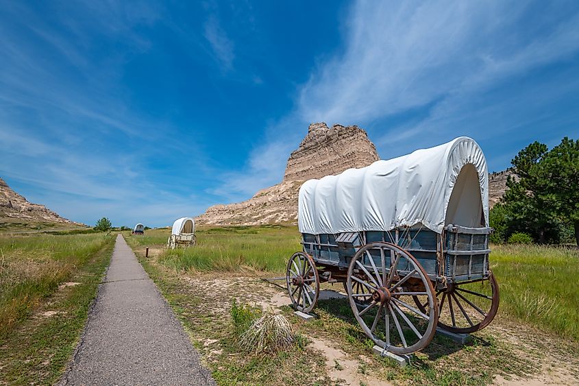 The Scotts Bluff National Monument near Gering, Nebraska.