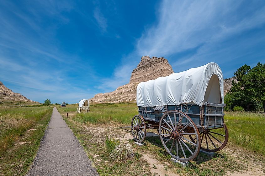 Scotts Bluff National Monument located west of the City of Gering in western Nebraska, United States.