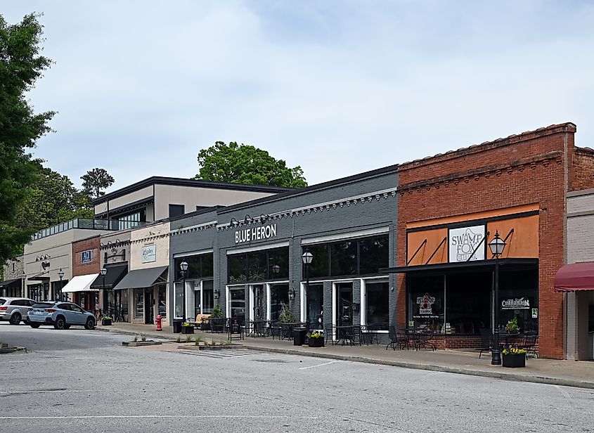 Buildings along Exchange Street, Pendleton, South Carolina