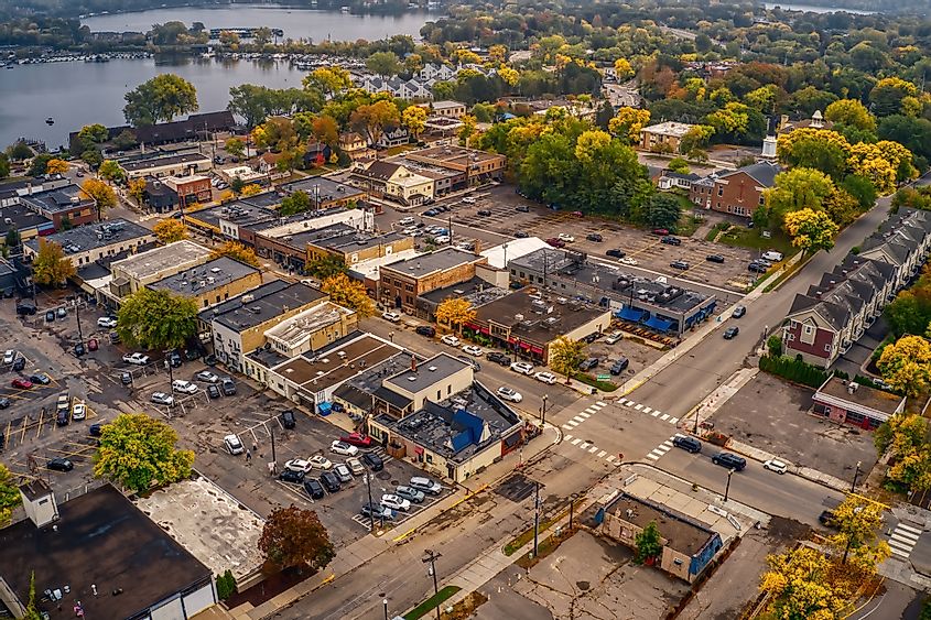 Aerial view of Excelsior, Minnesota.