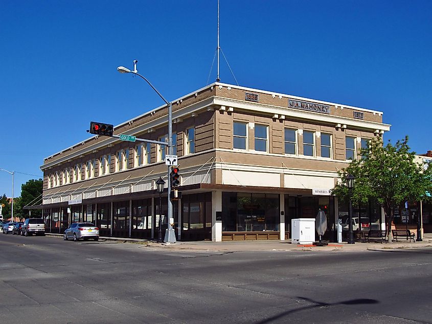 The historical Mahoney Building in Deming, New Mexico. 
