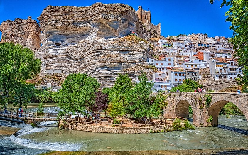 Alcalá del Júcar, is one of Spain's prettiest villages in a stunning location set on top of a rocky outcrop overlooking a bend in the Jucar river.