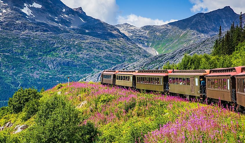 Skagway, Alaska. The scenic White Pass & Yukon Route Railroad.