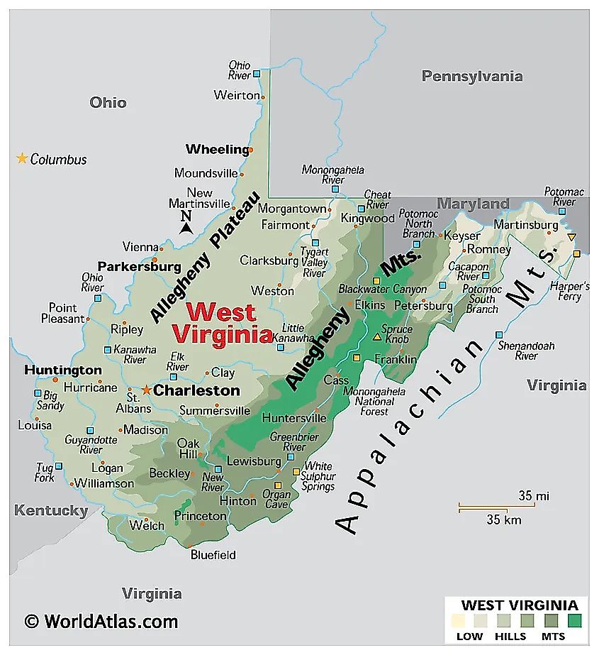 West Virginia Map