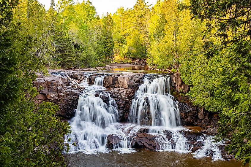 A scenic view of the Upper Falls at Gooseberry Falls State Park