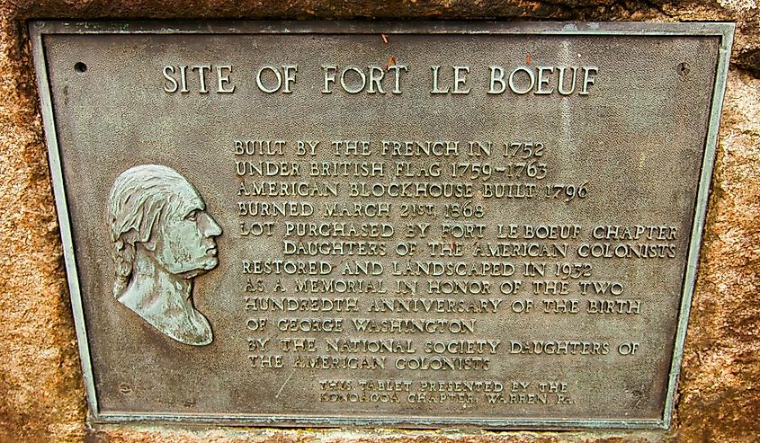 Site of Fort LeBoeuf marker.