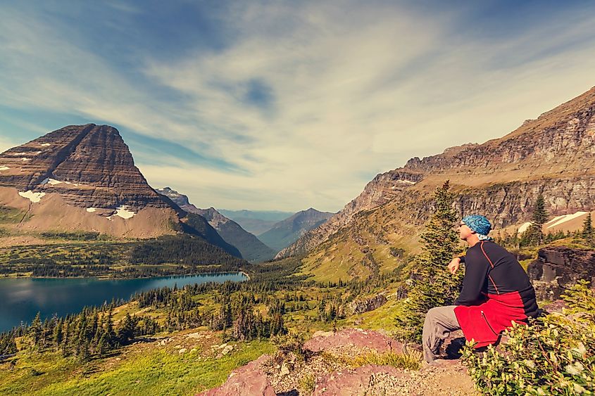 The captivating rocky peaks of the Glacier National Park, Montana.