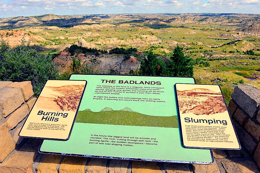 The landscape of the Little Missouri National Grassland, North Dakota