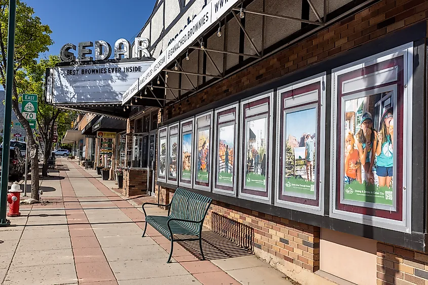 The historic, downtown section of Cedar City, Utah.