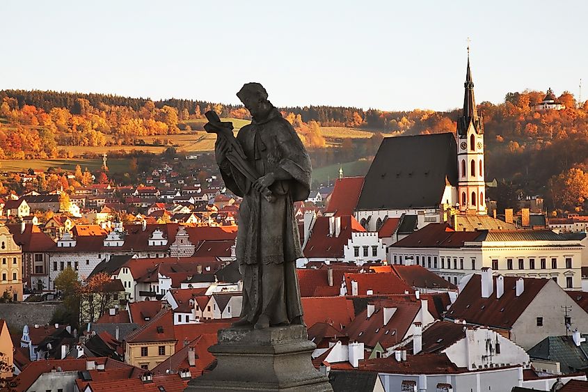 Panoramic view of Cesky Krumlov, Czech republic