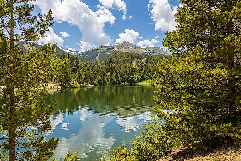 Scenic view of Sawmill Reservoir near Breckenridge, Colorado