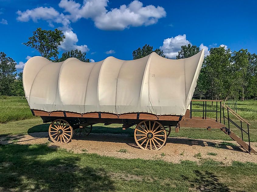 Covered Wagon Camper at Fort Ransom State Park in North Dakota.