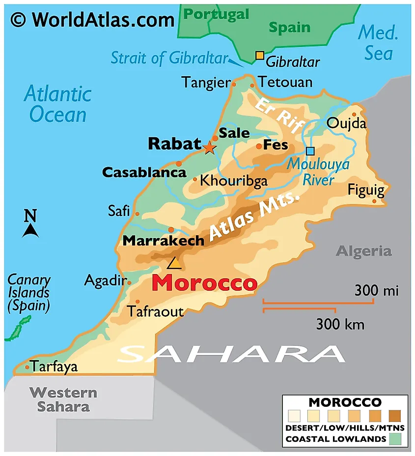In Which Continent Morocco Is Situated Morocco Maps & Facts - World Atlas