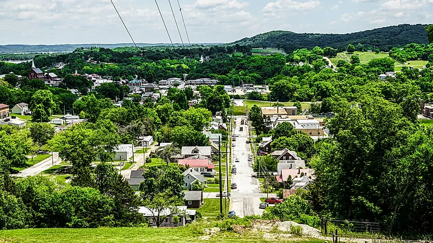 Aerial view of Hermann, Missouri