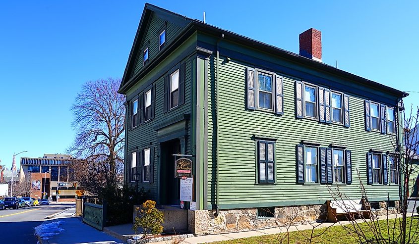 View of the Lizzie Border murder house, now a bed and breakfast located in Fall River, Massachusetts.