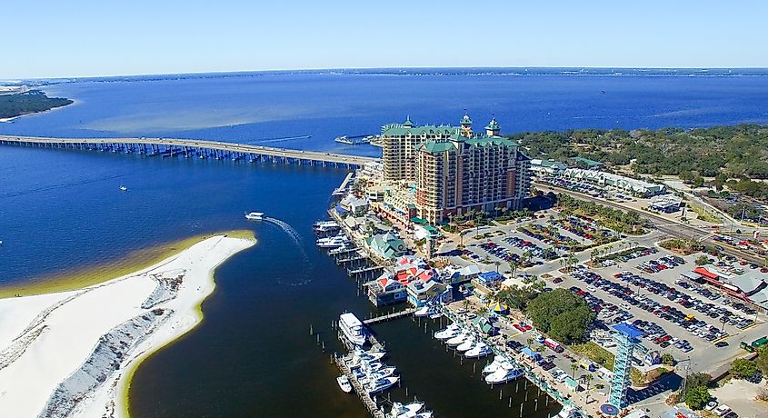 Aerial view of Destin, Florida.