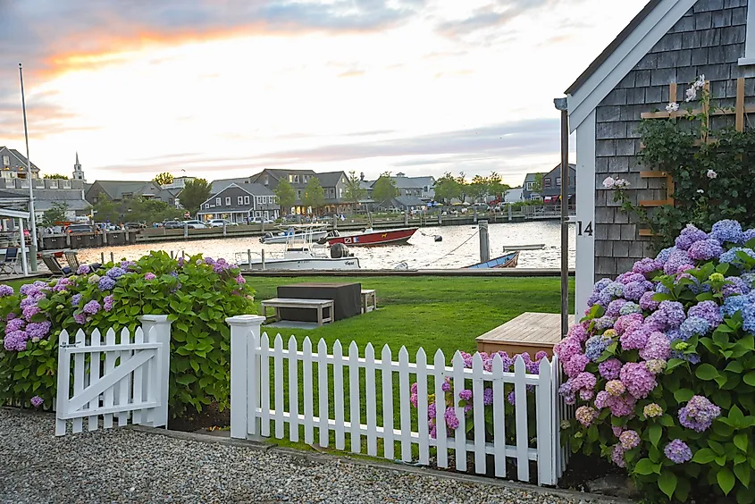 A bright sunny day in Provincetown, Massachusetts.