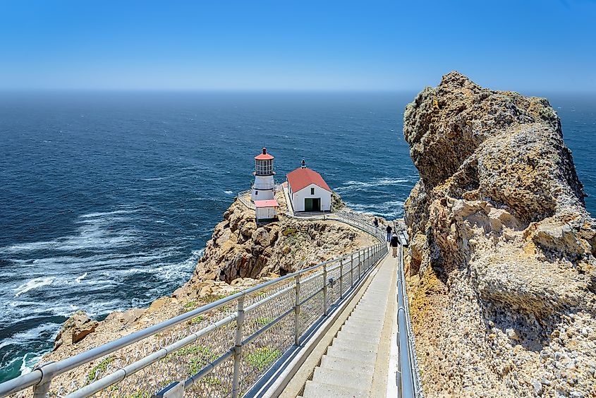 Stairs leading to the Point Reyes Lighthouse.