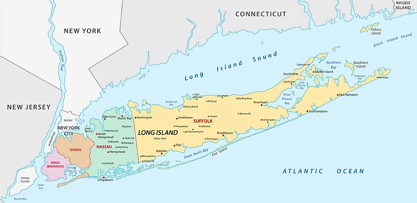 Map of the Long Island.