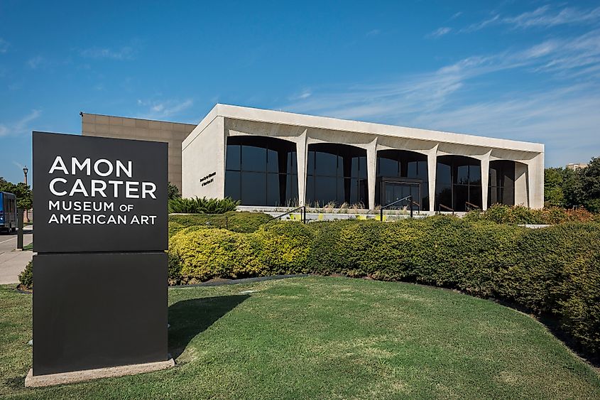 East-facing facade of the Amon Carter Museum of American Art, Fort Worth, Texas.