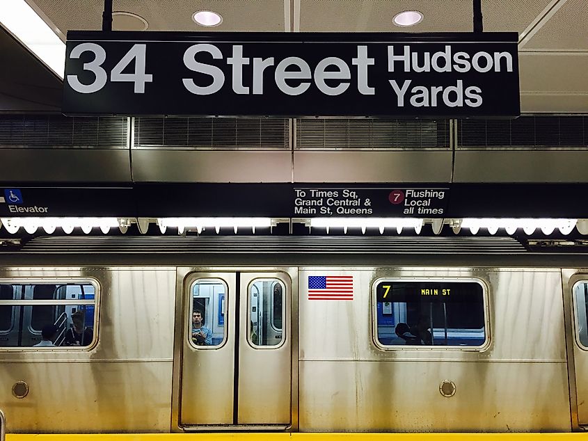 The Hudson Yards subway station 34th street in New York, United States. Editorial credit: Wirestock Creators / Shutterstock.com