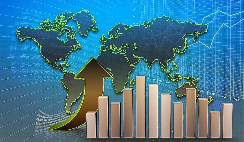 World business growth concept graph