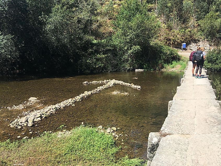 A creative arrow showing the way on the Camino Santiago