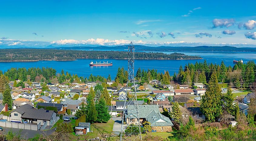 Aerial view of Ladysmith, British Columbia