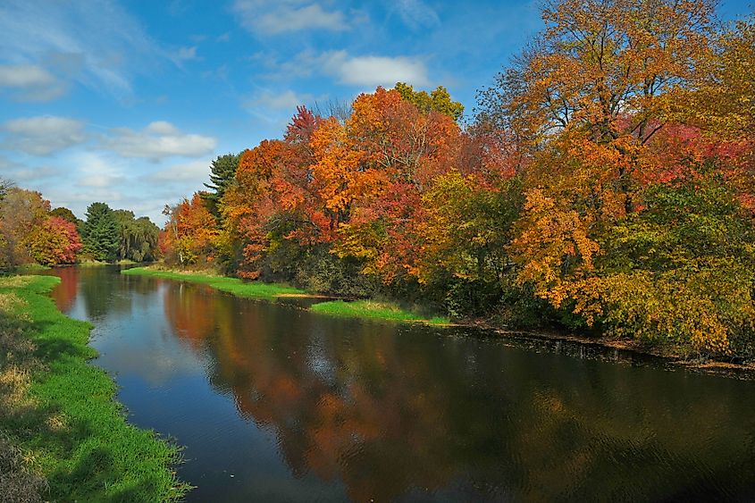 The Assabet River in Hudson, Massachusetts.