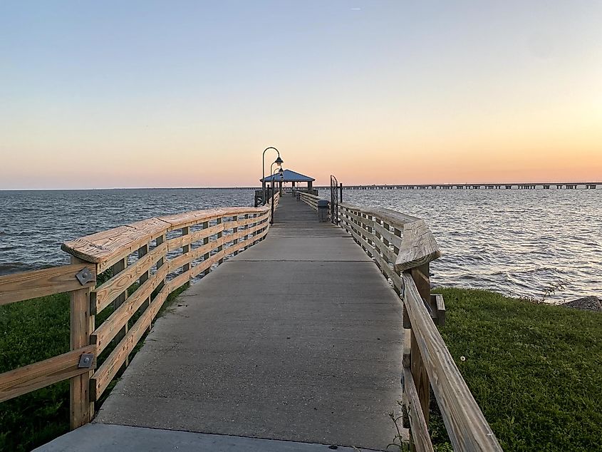 Sunset Point Fisher's Pier in Mandeville, Louisiana.