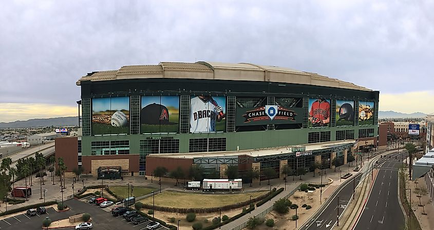 Panoramic of Chase Field in Phoenix, Arizona.